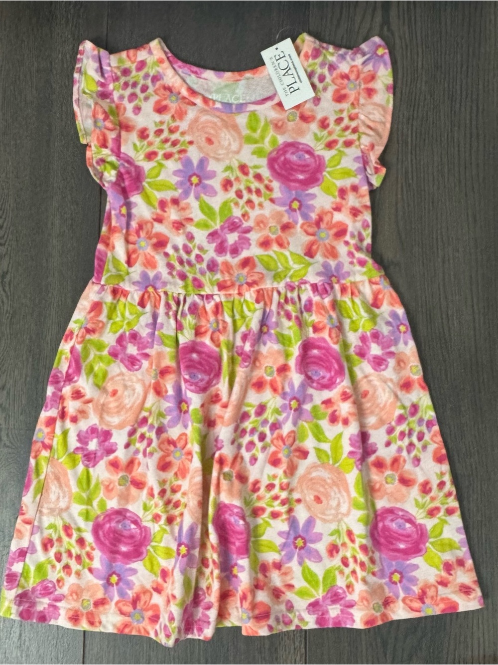 The Children's Place Pink Floral Ruffle-Sleeve Summer Dress